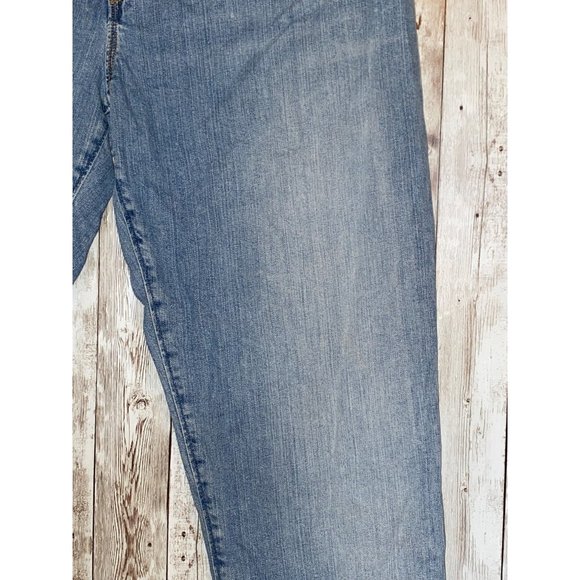Ann Taylor Loft Distressed Relaxed Skinny Rhinestone Blue Jeans Size 29 or 8 - Picture 4 of 10